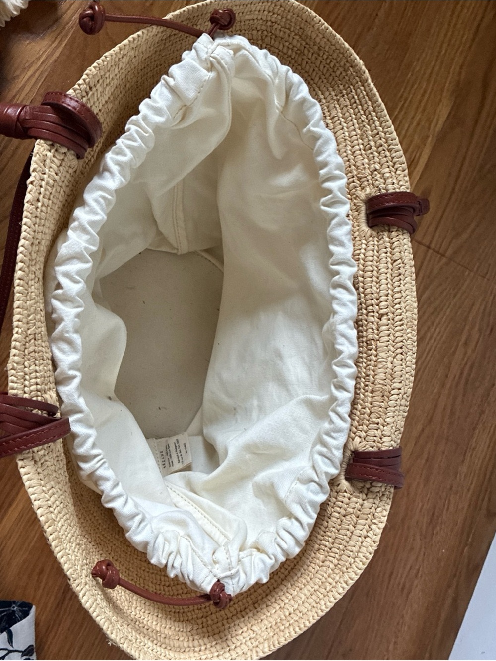 Sezane Justine basket bag natural raffia - Picture 9 of 11
